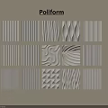 Poliform Decorative Wall Panels With Various Textures And Modern Patterns 3d model