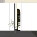 Modern Minimalist White Wardrobe With Panel Doors Open Compartment And Potted Plant Decorative Rug