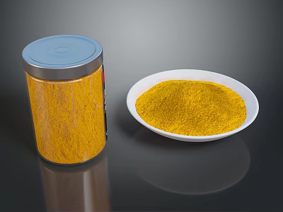 Household Yellow Powder Storage Canister With White Bowl 3d model