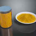 Household Yellow Powder Storage Canister With White Bowl
