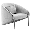 Beige Upholstered Single Sofa With Black And White Houndstooth Pillow And Dark Wooden Legs