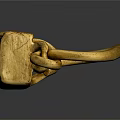 Elegant Vintage Gold Jewelry Ring With Square Lock And Loop Design