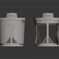 Gray Cylindrical Industrial Containers With Lids Stands And Panel Details