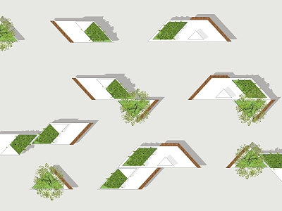 Modular landscape combination seat model