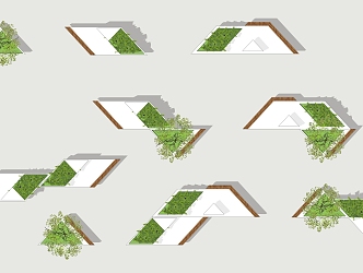 Modular landscape combination seat 3d model