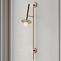 Modern Minimalist Wall Lamp Featuring Golden Metal Frame And Globe Light Shade