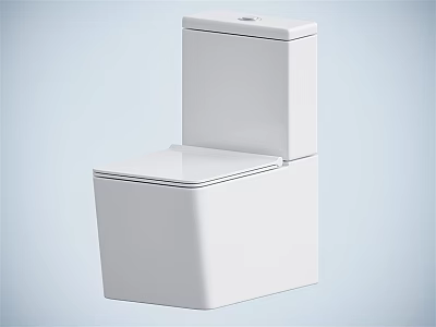 Modern White Ceramic Toilet Featuring Sleek Design Tank And Seat For Bathroom 3d model