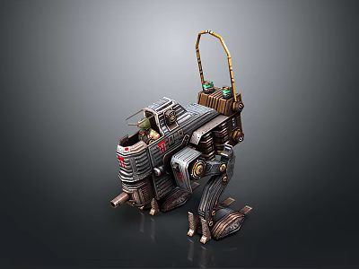 Detailed Mechanical Game Movie Character With Metal Armor Cockpit And Mechanical Legs Design 3d model