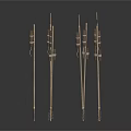 Traditional Wooden Arrows With Fletching As Ancient Hunting Weapon Displayed In Row