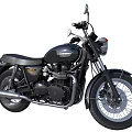 Classic Black Motorcycle Design Featuring Leather Seat Chrome Exhaust And Spoked Wheels