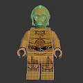 Golden Lego Character Figure With Intricate Chest Patterns And Detailed Design