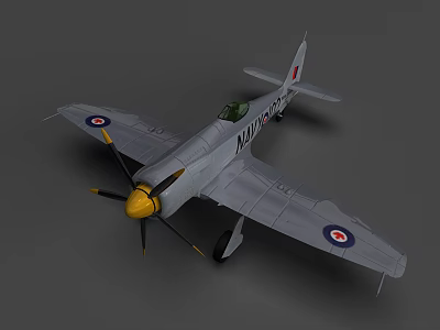 Gray Passenger Aircraft Model With Yellow Propeller Alpha 160 Marking And Wing Badges 3d model