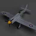 Gray Passenger Aircraft Model With Yellow Propeller Alpha 160 Marking And Wing Badges