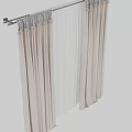Beige Linen Curtains With Sheer White Panels For Modern Window Decoration