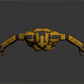 Game Movie Character Yellow Black Mech Robot With Full Body Armor Helmet And Standing Pose