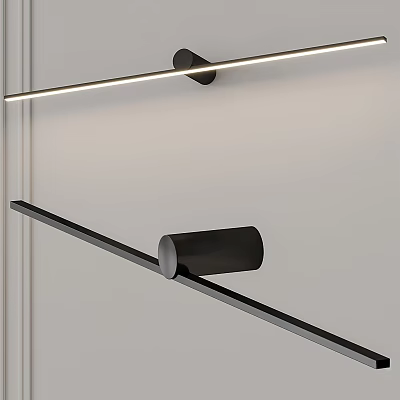 Modern Black Wall Lamp with Sleek Design and LED Light for Home Interior 3d model
