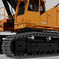 Volvo EC250D Tracked Excavator With Orange Body And Black Mechanical Arm