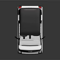 White Small City Car With Black Roof And Modern Minimalist Urban Design
