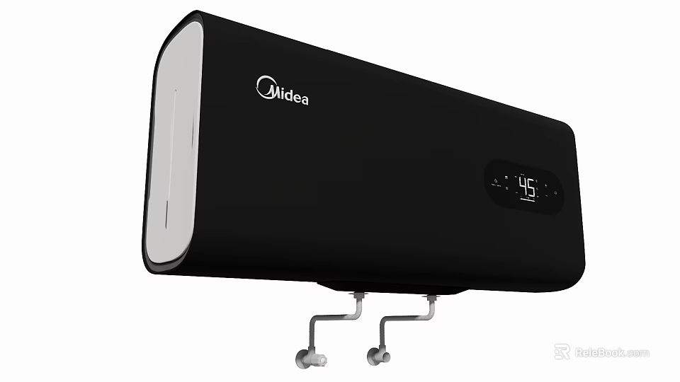 Modern Midea Black Wall Mounted Electric Heater For Home Use With Digital 3d model 
