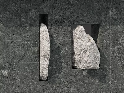 Natural Stone And Wooden Materials For Rustic Interior Decor Design Elements 3d model
