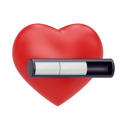 Stylish Decorative Ornament Set with Red Heart Shape and Black Cylindrical Design 3d model