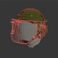 Green Safety Helmet With Transparent Face Shield And Metal Fasteners Design