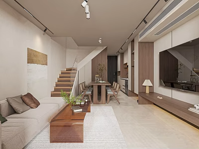 Log Single Apartment Modern Apartment 3d model