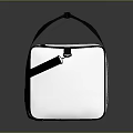 White Duffel Bag With Black Handles Adjustable Shoulder Strap And Modern Design