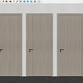 Modern Interior Wooden Hinged Doors Featuring Various Paneled Slatted And Solid Designs 3d model
