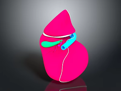 Abdominal Organ 3D Model Anatomical Structure With Pink Green Blue Components 3d model