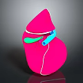 Abdominal Organ 3D Model Anatomical Structure With Pink Green Blue Components
