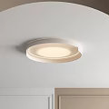 Modern White Circular Flush Mount Ceiling Light With Sleek Design And Soft Illumination 3d model