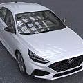 White Hyundai Hatchback Car Exterior 3d model