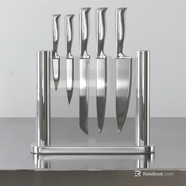 Modern Kitchen Cabinets With Sleek Design And Stainless Steel Hardware 3d model 