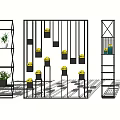 Modern Indoor Hanging Basket Plants With Decorative Shelves And Greenery Design