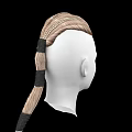 Game and Movie Character 3D Head Model With White Face and Brown Hairstyle