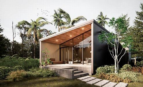 Modern Homestay Wooden House Holiday Villa 3d model