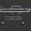 Medical Stretcher Trolley With Blue Mattress And Wheels For Hospital Use