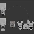 Silver Mechanical Robot Models With Intricate Structural Components And Design