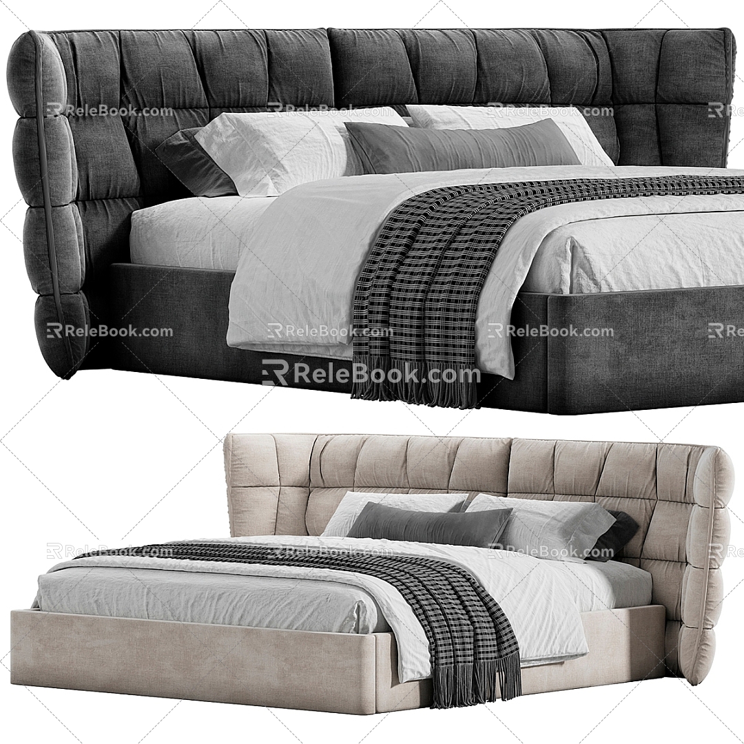 Modern Double Bed 3d model