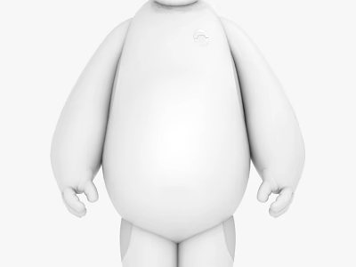 White Doll With Round Body Simple 3D Model Design Toy 3d model