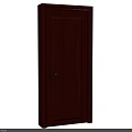 Mahogany Red Hinged Door With Intricate Decorative Patterns And Metal Handle