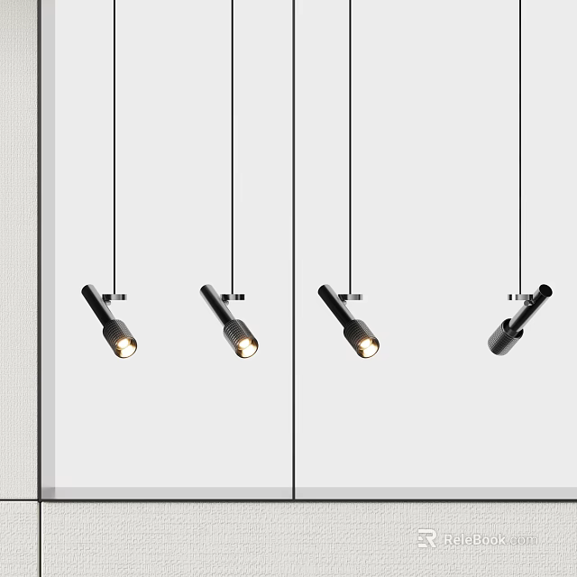 Black Metal Downlights and Spotlights with Adjustable Angles for Modern Interiors 3d model