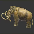 Detailed Brown Woolly Mammoth Figurine With Curved Tusks Standing Pose And Textured Fur Design