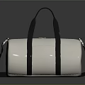 Stylish White Duffle Bag With Gray Straps And Modern Sleek Design 3d model
