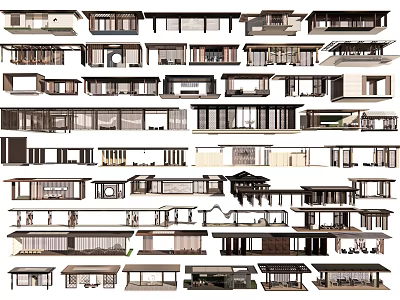 Various Pergola Designs With Different Styles Materials And Outdoor Garden Structures 3d model