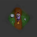 Warrior Character Toy Figure Riding Orange Snail With Purple Shell On Green Grass