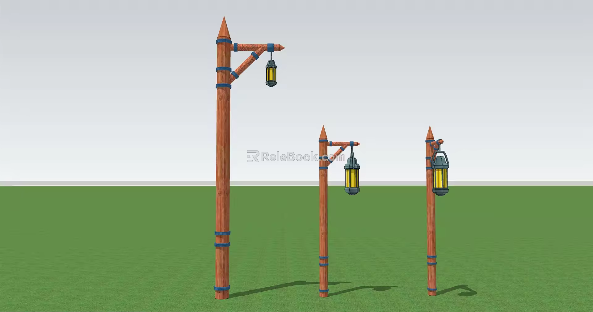 New Chinese Landscape Lamp Characteristic Landscape Lamp 3d model