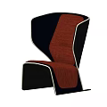 Modern Black and Red Accent Chair with Streamlined Upholstered Fabric Design