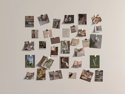 Modern photo wall 3d model